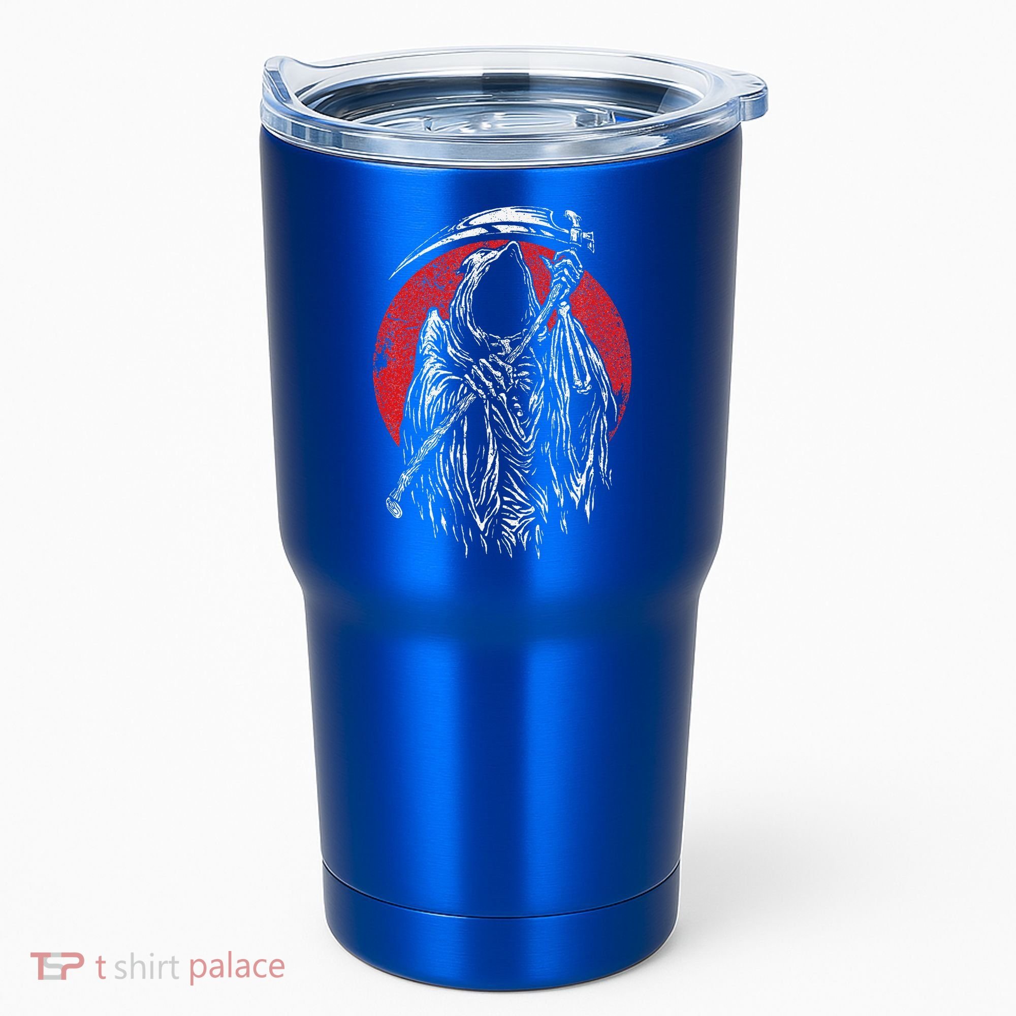 The Grim Reaper Skeleton Skull Death Scythe Grunge Horror Tumbler