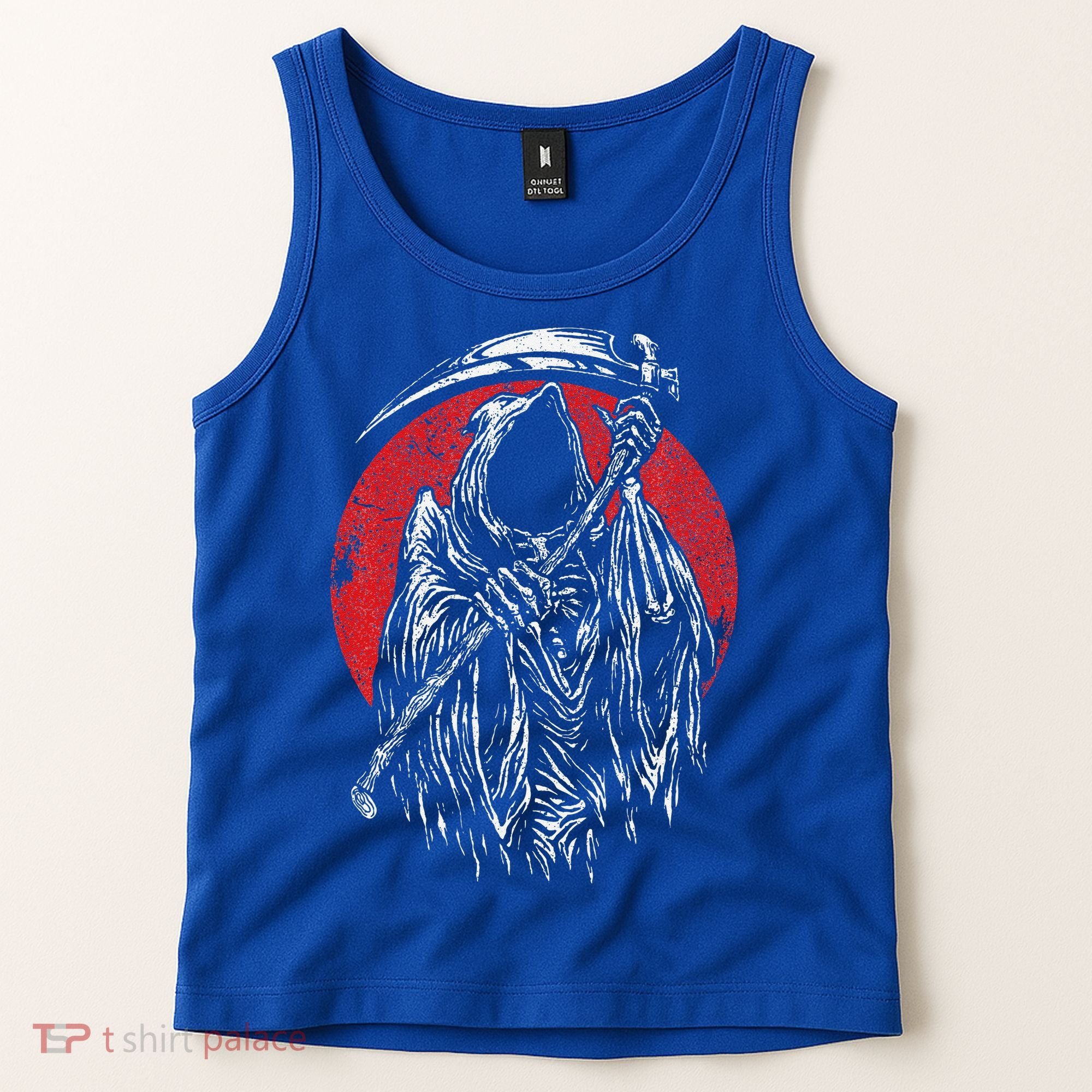 The Grim Reaper Skeleton Skull Death Scythe Grunge Horror Tank Top