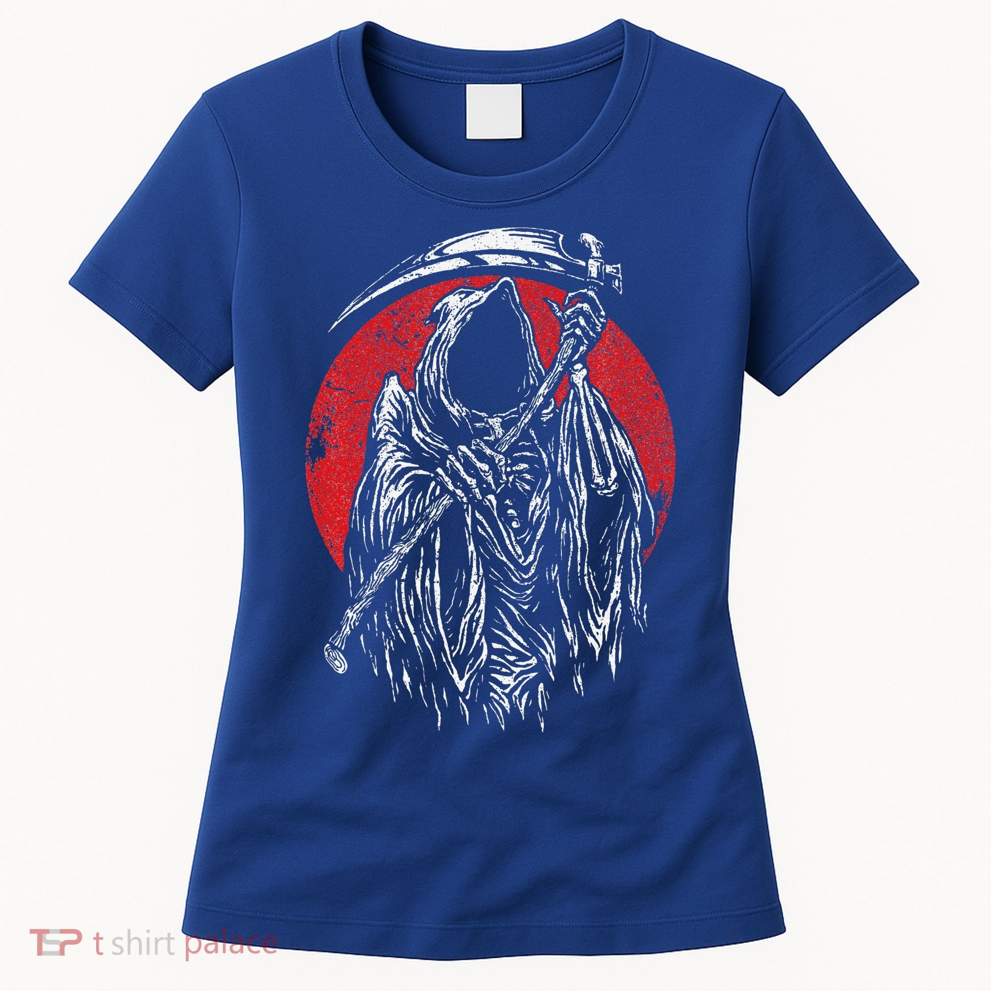 The Grim Reaper Skeleton Skull Death Scythe Grunge Horror Women's T-Shirt