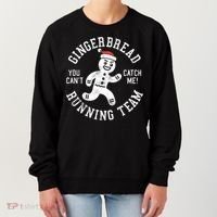 Trendy Gingerbread Running Team Christmas Humor Women's Sweatshirt thumb 0