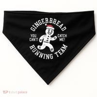 Trendy Gingerbread Running Team Christmas Humor USA-Made Doggie Bandana thumb 0