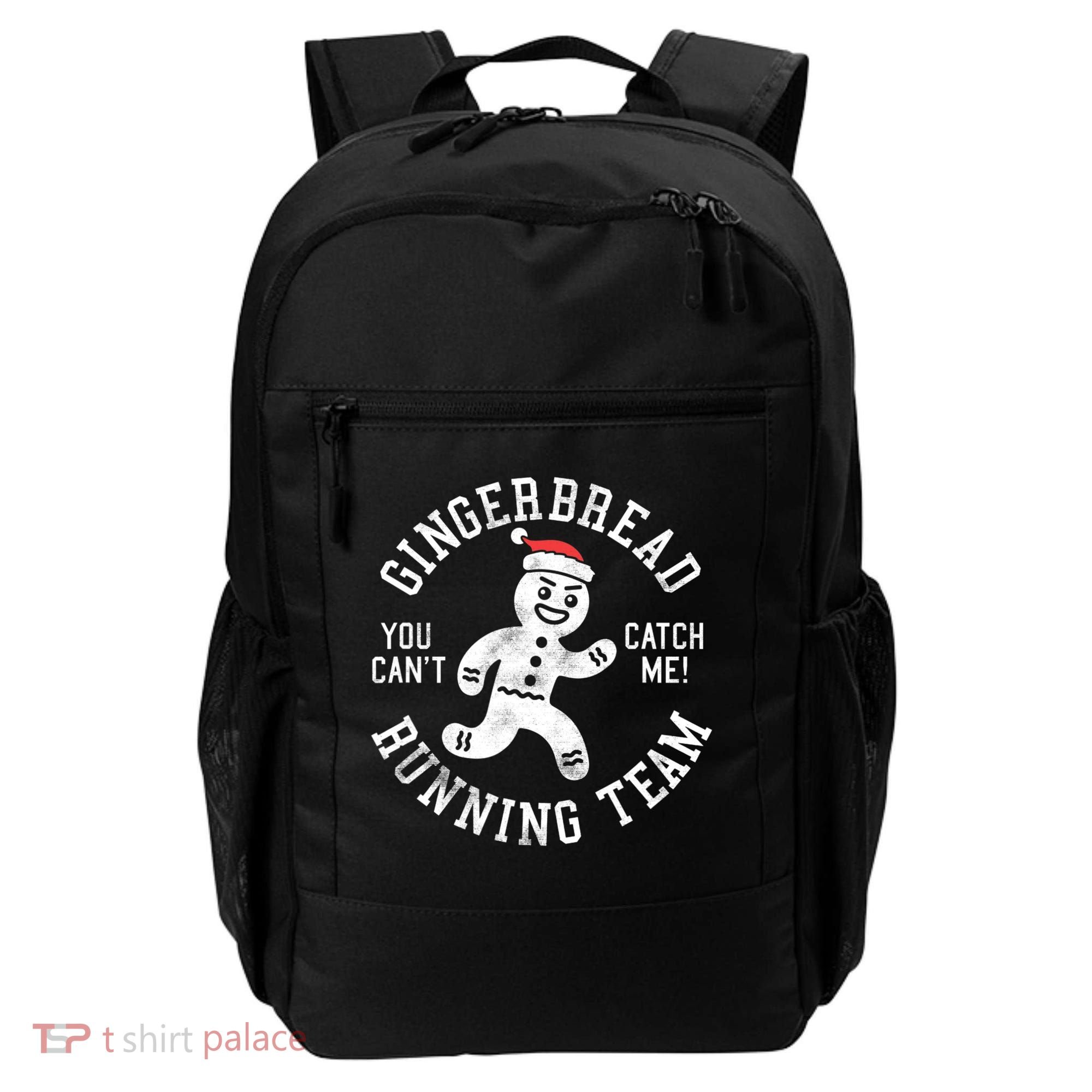Trendy Gingerbread Running Team Christmas Humor Backpack