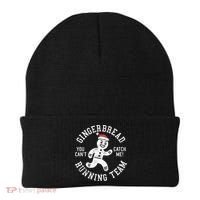 Trendy Gingerbread Running Team Christmas Humor Beanie thumb 0