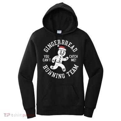 Trendy Gingerbread Running Team Christmas Humor Women's Hoodie