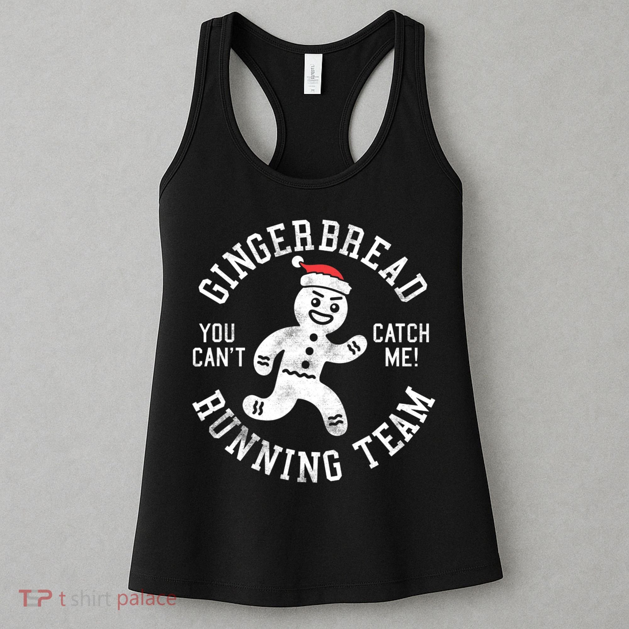 Trendy Gingerbread Running Team Christmas Humor Women's Tank Top