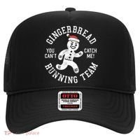 Trendy Gingerbread Running Team Christmas Humor Hat thumb 0