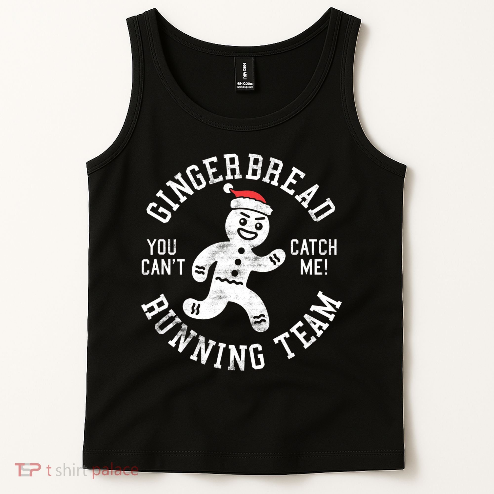 Trendy Gingerbread Running Team Christmas Humor Tank Top