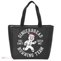 Trendy Gingerbread Running Team Christmas Humor Tote Bag thumb 0