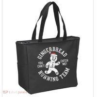 Trendy Gingerbread Running Team Christmas Humor Tote Bag thumb 2