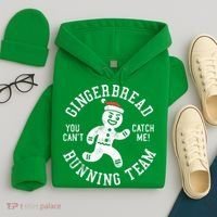 Trendy Gingerbread Running Team Christmas Humor Hoodie thumb 4