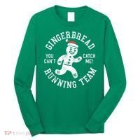 Trendy Gingerbread Running Team Christmas Humor Long Sleeve Shirt thumb 0