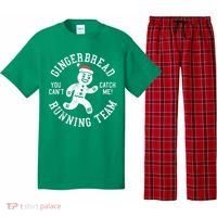 Trendy Gingerbread Running Team Christmas Humor Pajama Set thumb 0
