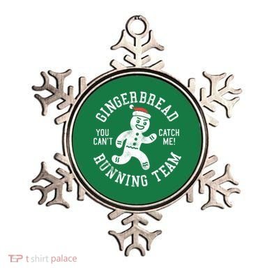 Trendy Gingerbread Running Team Christmas Humor Ornament