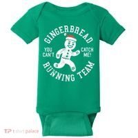 Trendy Gingerbread Running Team Christmas Humor Baby Bodysuit thumb 0