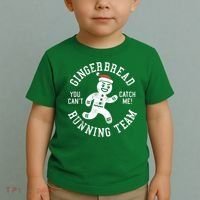 Trendy Gingerbread Running Team Christmas Humor Toddler T-Shirt thumb 2