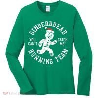 Trendy Gingerbread Running Team Christmas Humor Women's Long Sleeve Shirt thumb 0