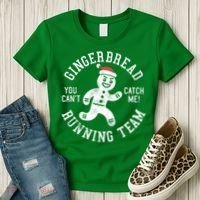 Trendy Gingerbread Running Team Christmas Humor Women's T-Shirt thumb 3