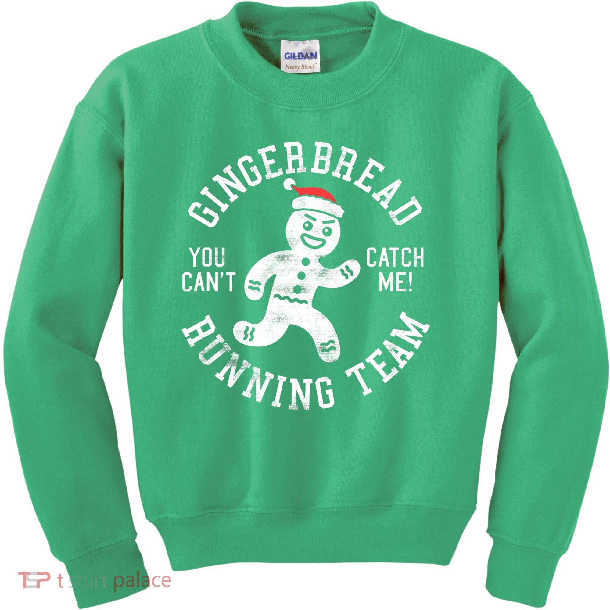 Trendy Gingerbread Running Team Christmas Humor Kids Sweatshirt