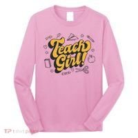 Teach Girl Retro Cute Gift For Teacher Long Sleeve Shirt thumb 0