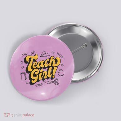 Teach Girl Retro Cute Gift For Teacher Button