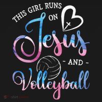 This Girl Runs On Jesus And Volleyball Player Christian Gift T-Shirt thumb 7