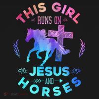 This Girl Runs On Jesus & Horses Christian Equestrian Riding Ornament thumb 1