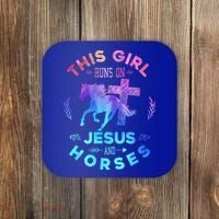 This Girl Runs On Jesus & Horses Christian Equestrian Riding Coaster thumb 0