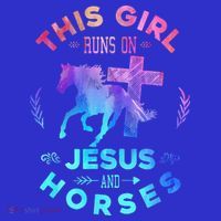 This Girl Runs On Jesus & Horses Christian Equestrian Riding Mousepad thumb 1