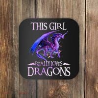 This Girl Really Loves Dragons Dragon Lover Coaster thumb 0