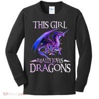 This Girl Really Loves Dragons Dragon Lover Kids Long Sleeve Shirt thumb 0