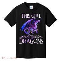 This Girl Really Loves Dragons Dragon Lover Kids T-Shirt thumb 0
