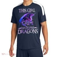 This Girl Really Loves Dragons Dragon Lover Sport-Tek Competitor United Soccer Jersey thumb 0