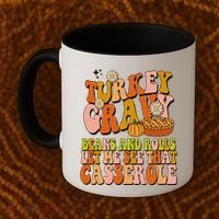Turkey Gravy Retro Groovy Thanksgiving Food Coffee Mug thumb 2