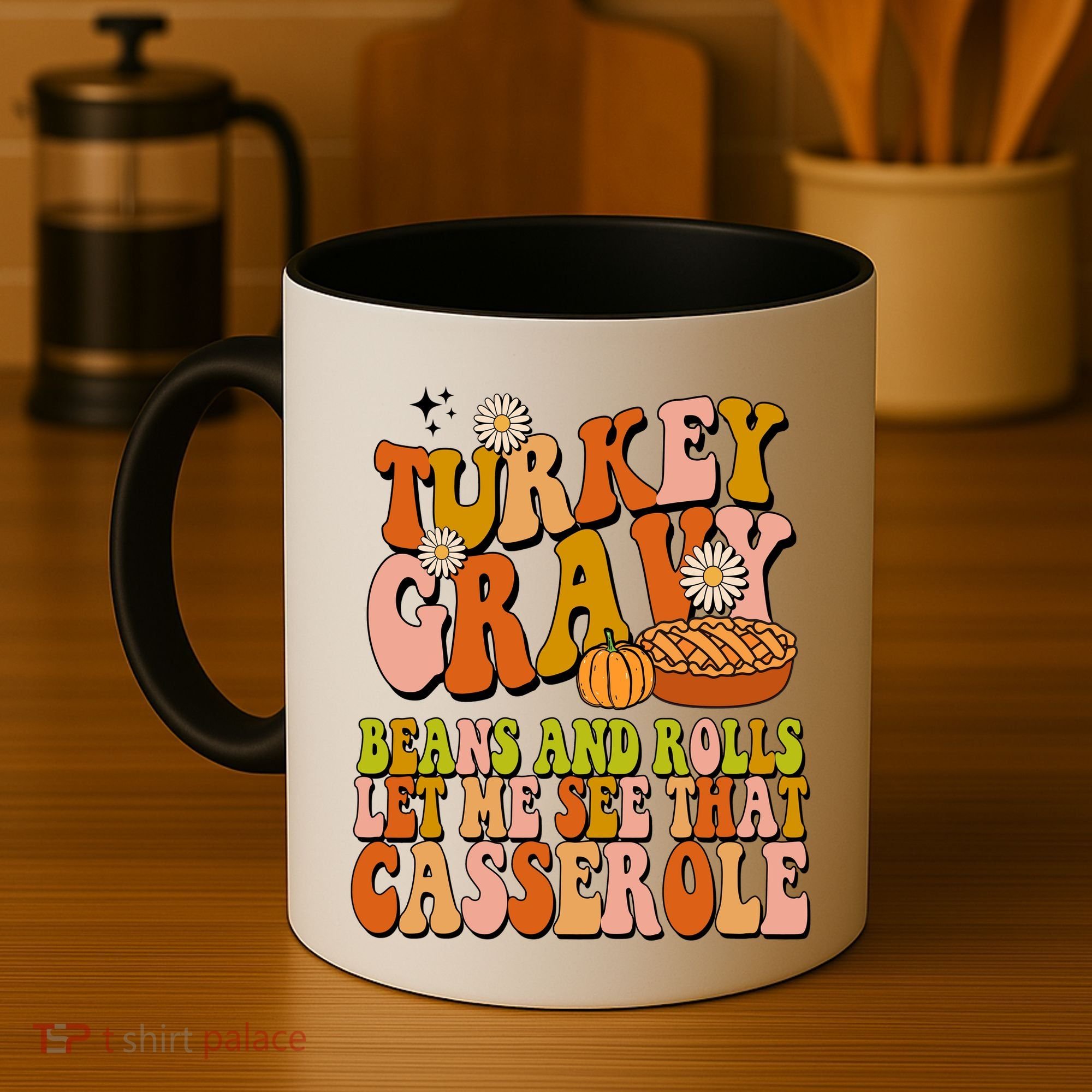 Turkey Gravy Retro Groovy Thanksgiving Food Coffee Mug