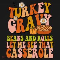 Turkey Gravy Retro Groovy Thanksgiving Food Mousepad thumb 1