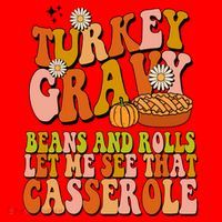 Turkey Gravy Retro Groovy Thanksgiving Food Santa Hat thumb 1