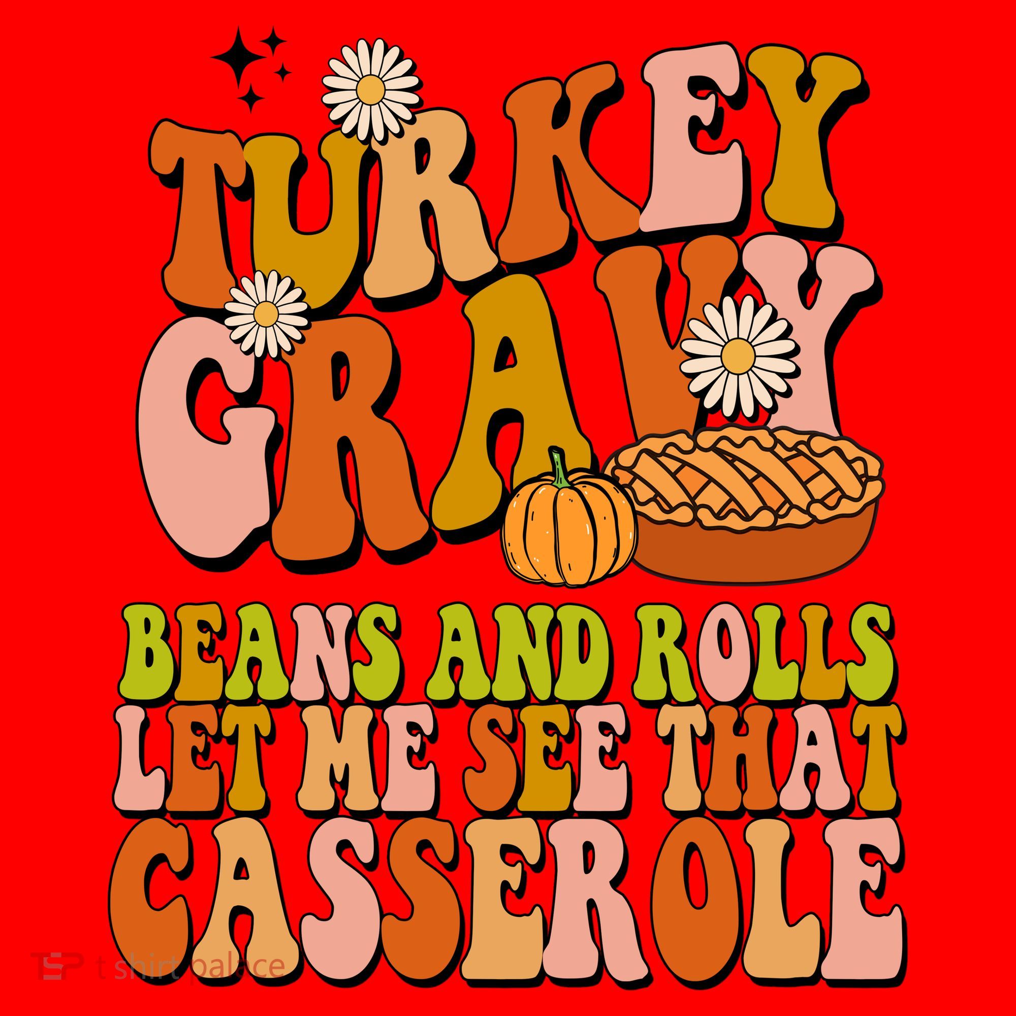 Turkey Gravy Retro Groovy Thanksgiving Food Santa Hat