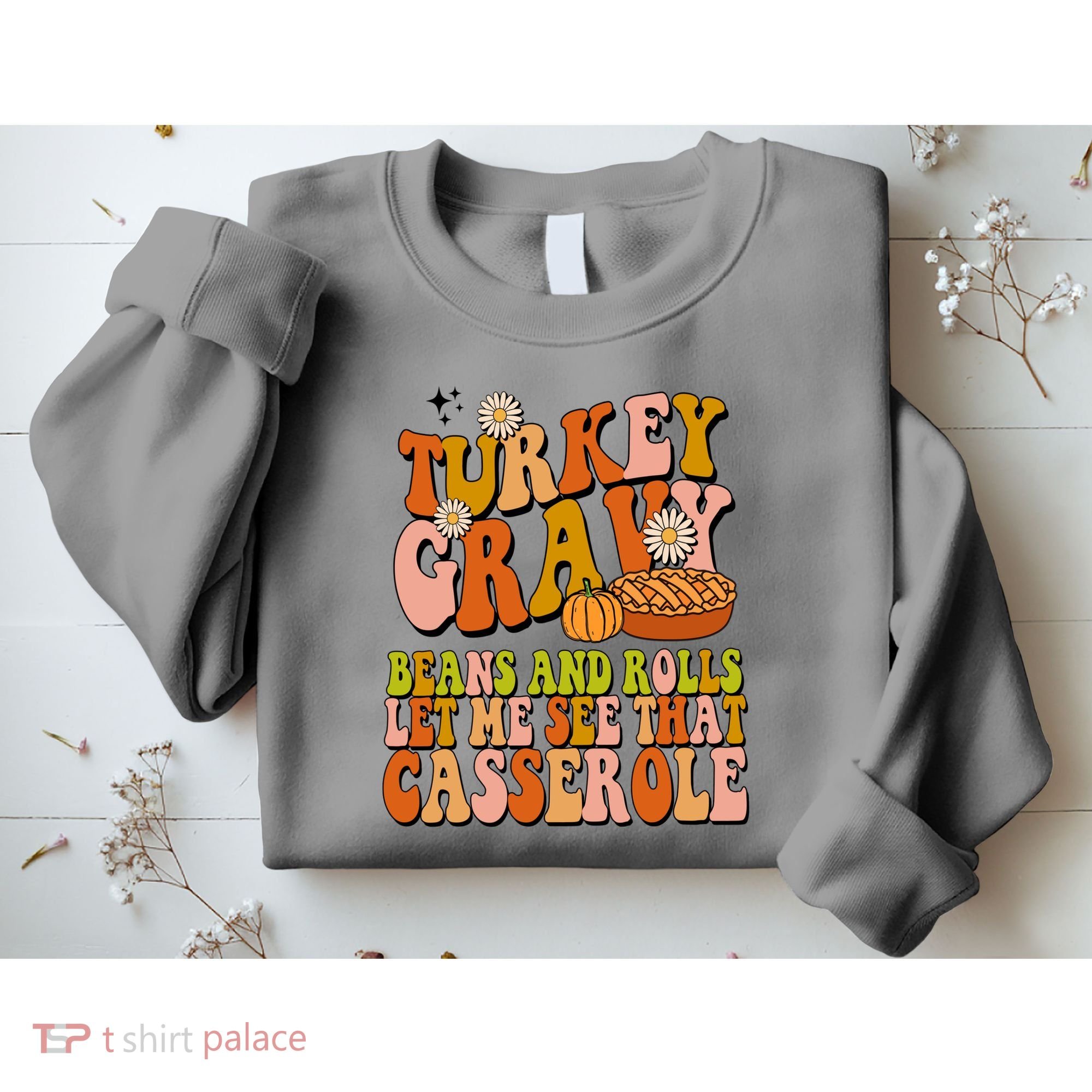 Turkey Gravy Retro Groovy Thanksgiving Food Sweatshirt