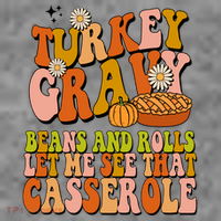 Turkey Gravy Retro Groovy Thanksgiving Food Sweatshirt thumb 3