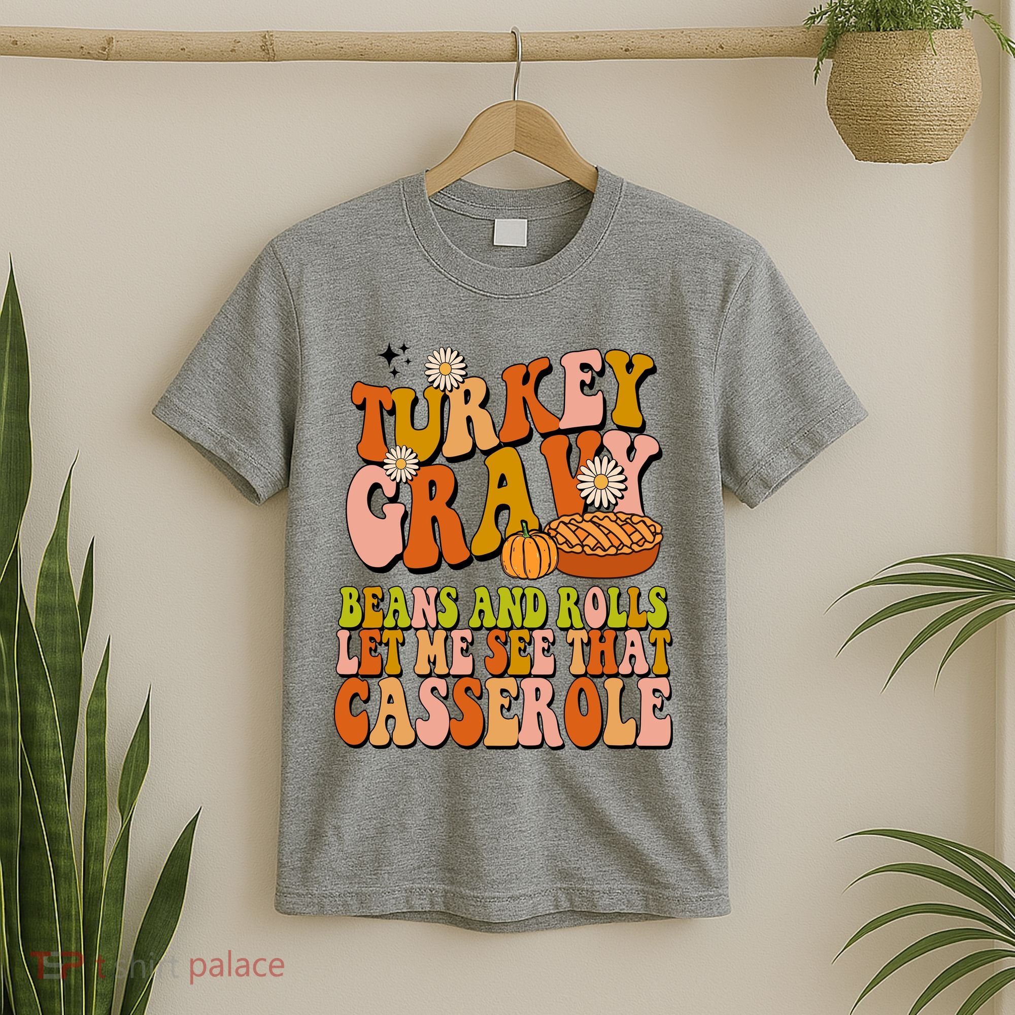 Turkey Gravy Retro Groovy Thanksgiving Food T-Shirt