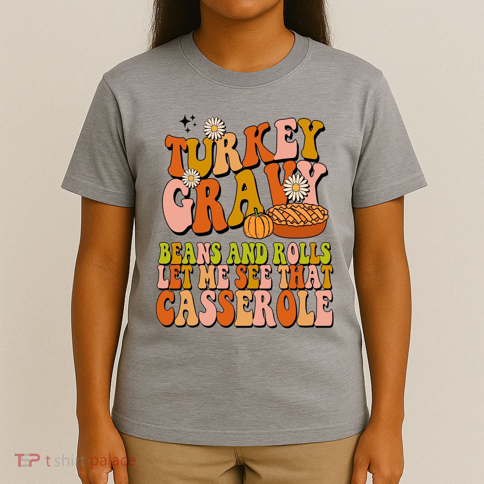 Turkey Gravy Retro Groovy Thanksgiving Food T-Shirt