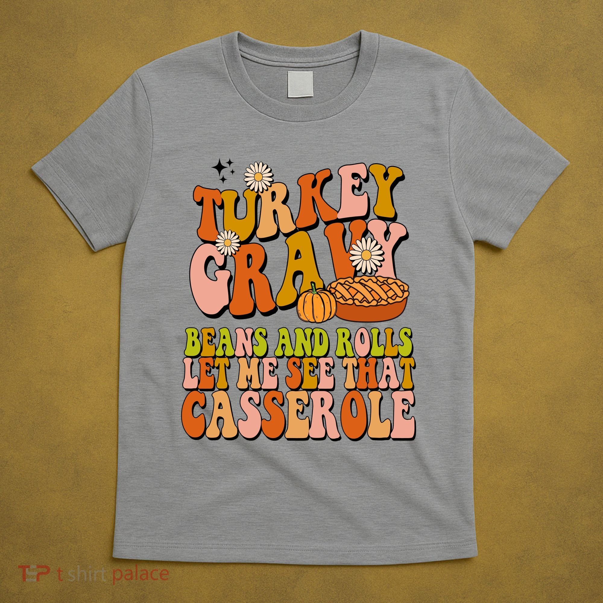 Turkey Gravy Retro Groovy Thanksgiving Food T-Shirt