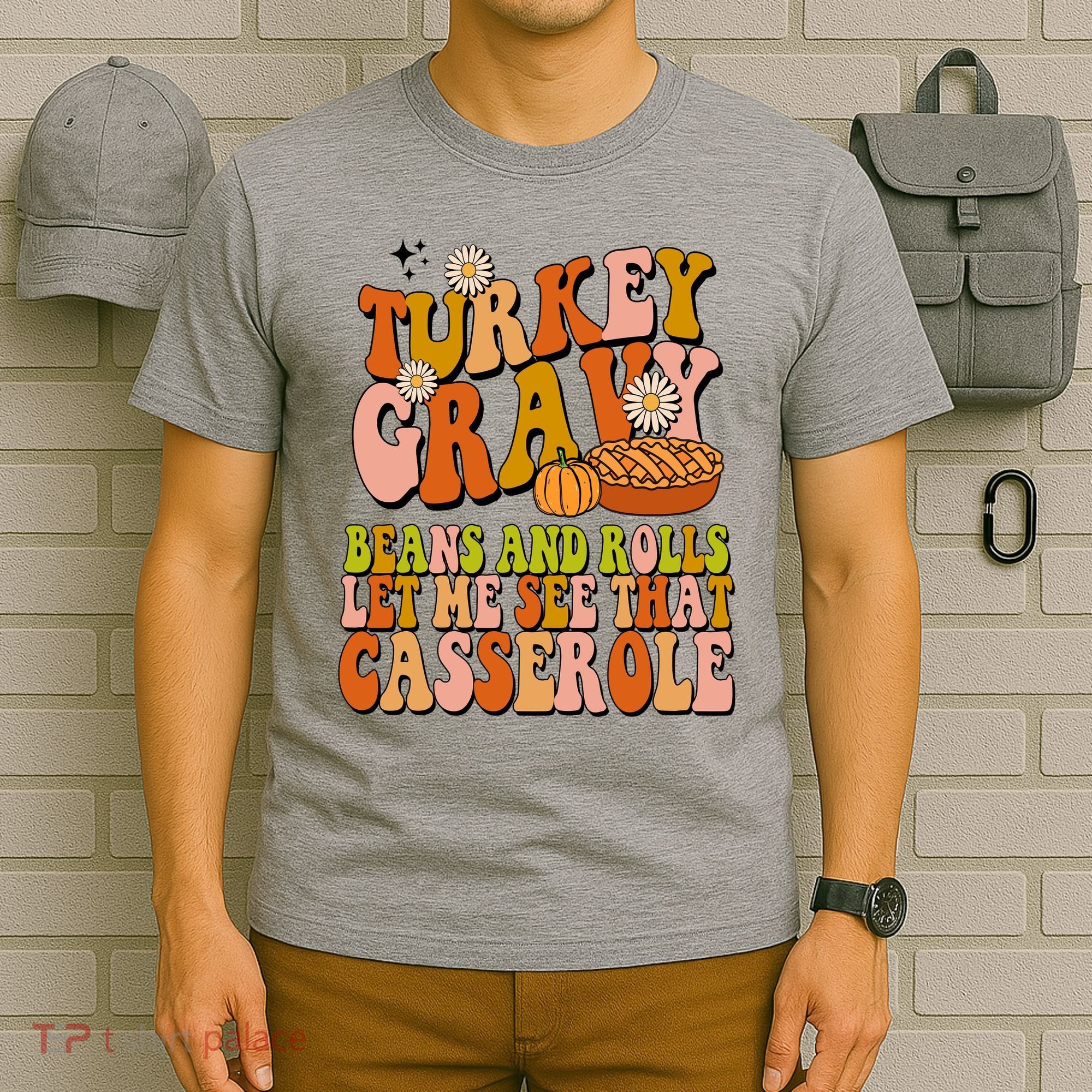 Turkey Gravy Retro Groovy Thanksgiving Food T-Shirt