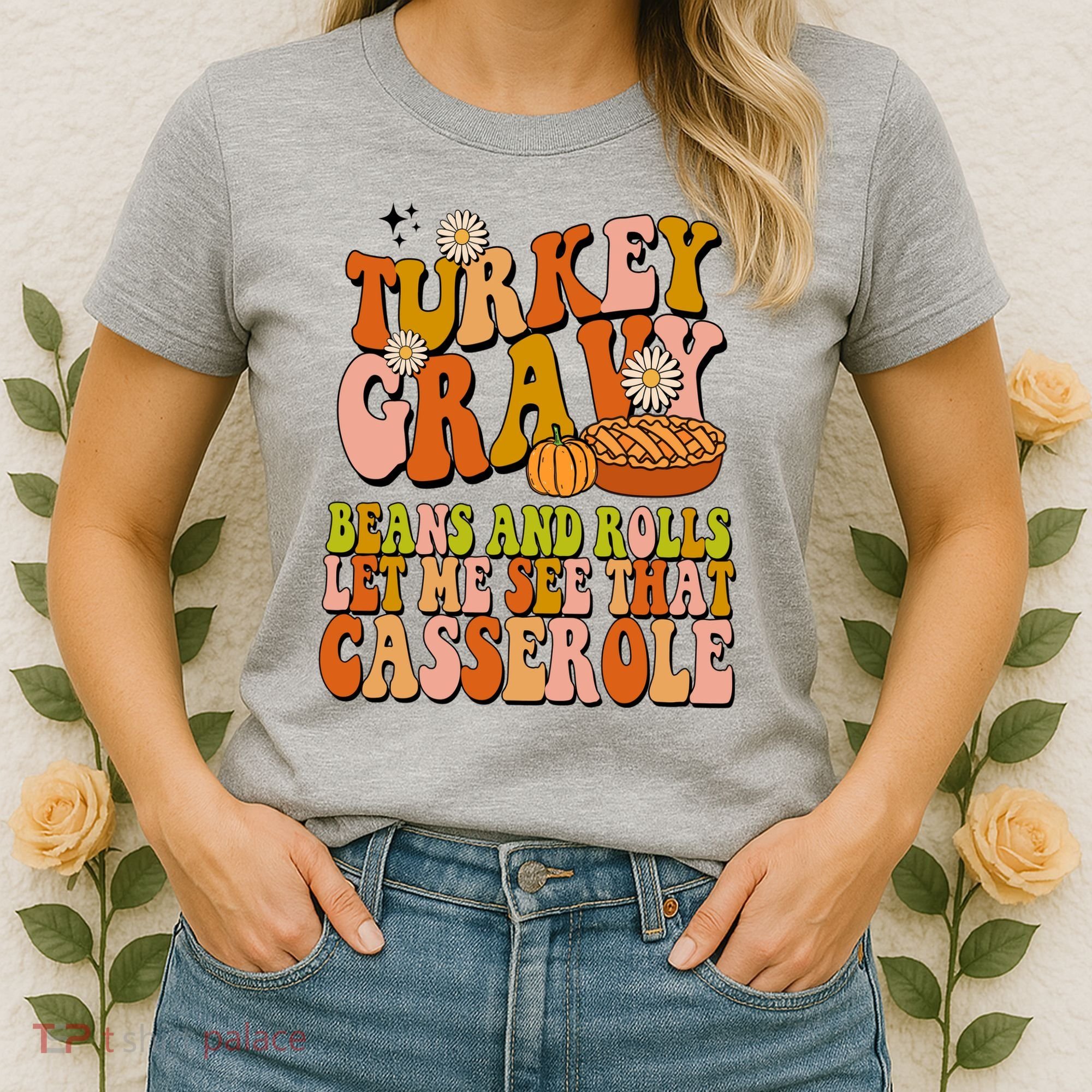 Turkey Gravy Retro Groovy Thanksgiving Food Women's T-Shirt