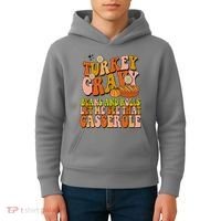 Turkey Gravy Retro Groovy Thanksgiving Food Kids Hoodie thumb 4