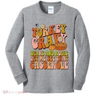 Turkey Gravy Retro Groovy Thanksgiving Food Kids Long Sleeve Shirt thumb 0