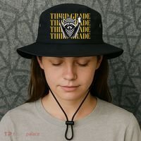 Third Grade Raccoon Back To School Bucket Hat thumb 3