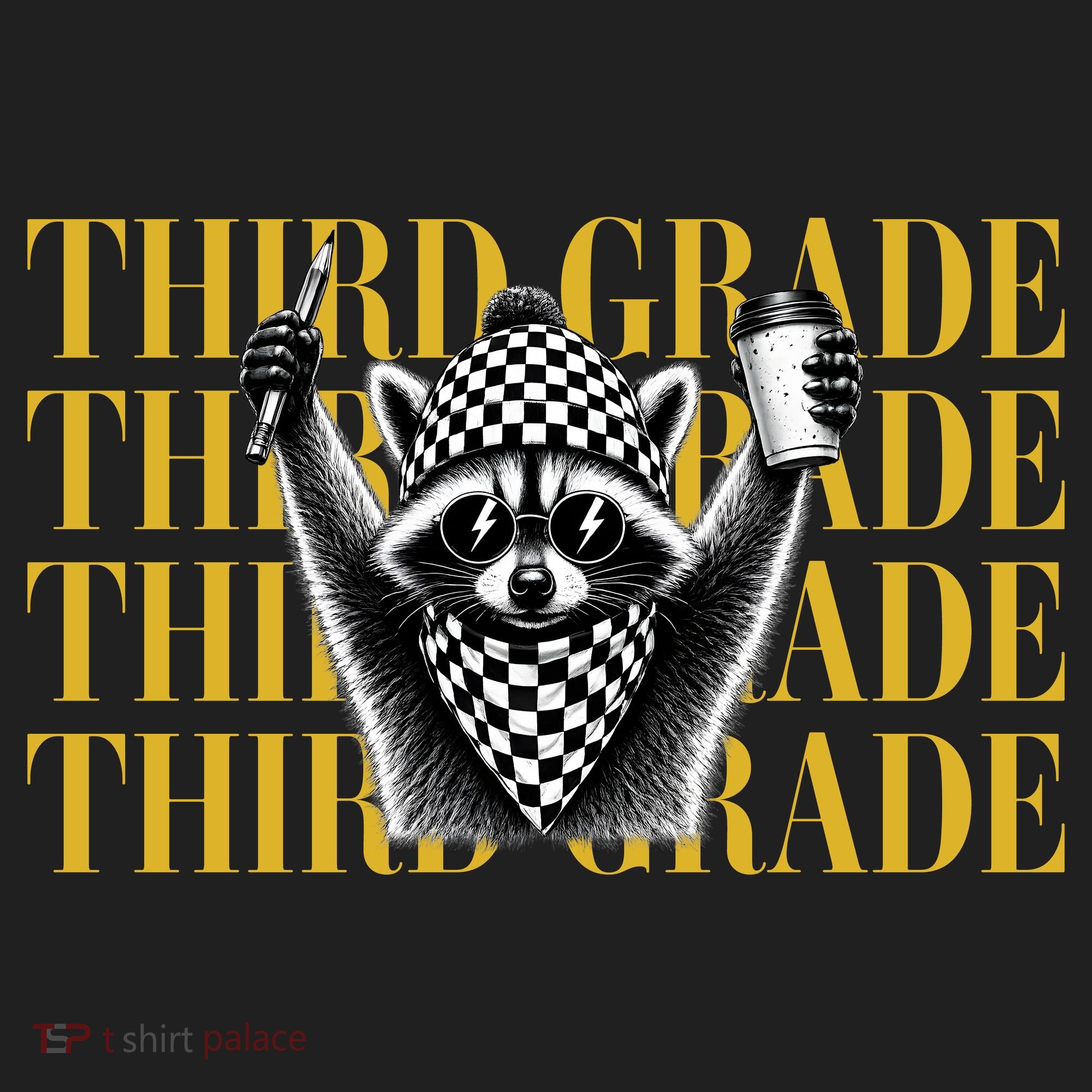 Third Grade Raccoon Back To School Beanie