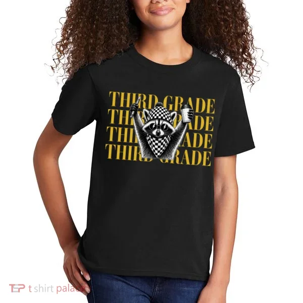 Third Grade Raccoon Back To School Kids T-Shirt