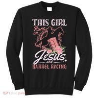 This Girl Runs On Jesus And Barrel Racing For A Barrel Racer Sweatshirt thumb 0
